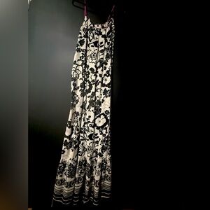 Barney’s NY Flowy Black & White Long Women's Dress